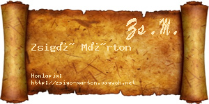 Zsigó Márton névjegykártya